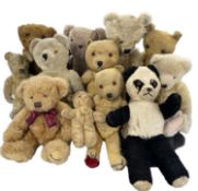 A good collection of various vintage and some modern teddy bears