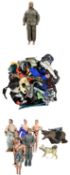 A mixed lot of various 1990s Action Men figures, a GI Joe and a large quantity of outfits and