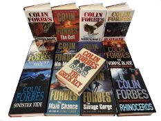 A collection of 13 volumes by COLIN FORBES, hardcovers with original dustjackets, to include: