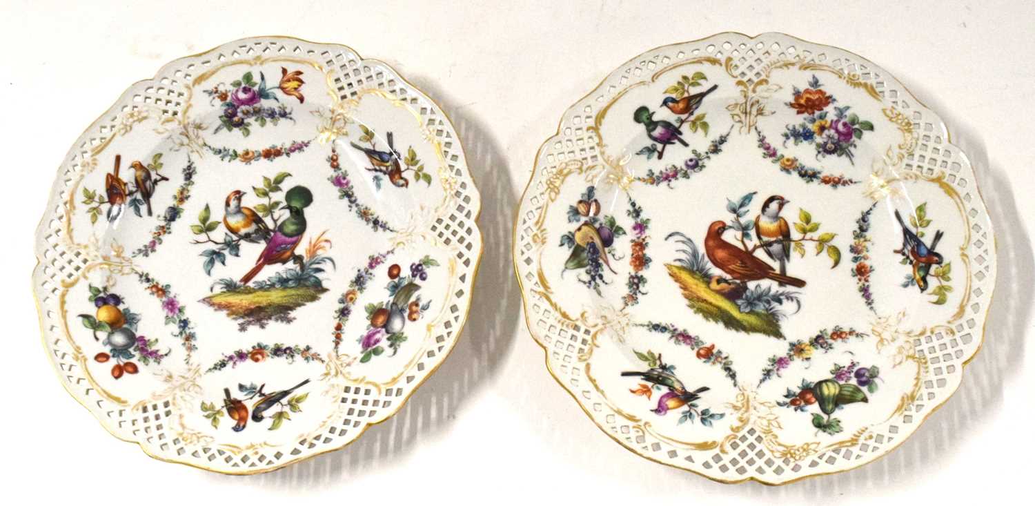 Pair: 19th Century Berlin Porcelain Ornithology Plates