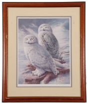 Raymond Watson (British, b.1935), The Snowy Owl, collotype print in colours, pencil vignette and