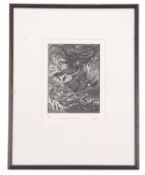 Colin See-Paynton (British,1946), 'Cormorants and Eels', limited edition wood engraving, signed