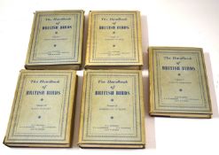Ornithological book interest: Five Volumes, "The Handbook of British Birds" by H.F. Witherby