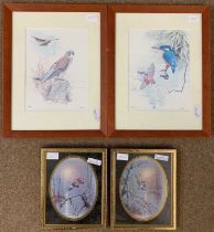 Frank Jarvis (British, 1939-2002), Peregrine Falcon and Kingfishers, limited edition lithographs,