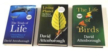 Ornithological and Wildlife book interest: Three Signed David Attenborough books to include: 'The