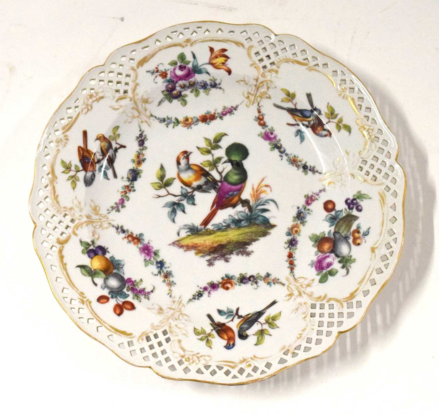 Pair: 19th Century Berlin Porcelain Ornithology Plates - Image 2 of 5