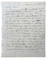 1817 manuscript, Anglo-Maratha War interest. Letter, handwritten in pen and ink, British East