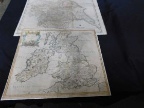 Pkt: Four assorted maps: 2 x Suffolk, Yorkshire, and Britannia Romana