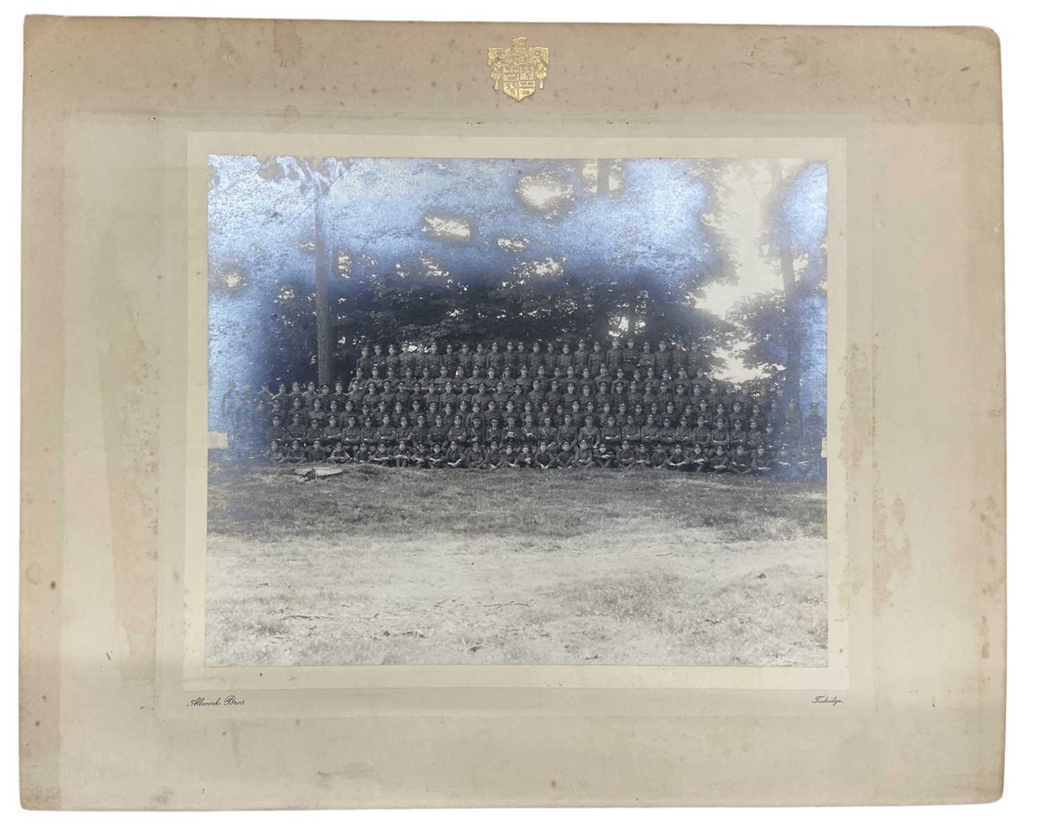 Three British military large format photographs, including 'B' Company, No 3 Officers Cadet - Image 2 of 4