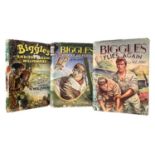 W E JOHNS: 3 titles: BIGGLES AND THE MISSING MILLIONAIRE, Hampton Library reprint; BIGGLES PIONEER