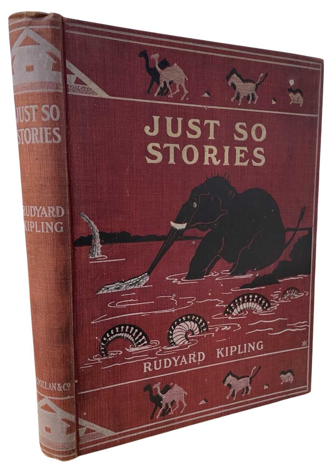 RUDYARD KIPLING; JUST SO STORIES, London, Macmillan and Co, 1902. Red cloth pictorial cover and