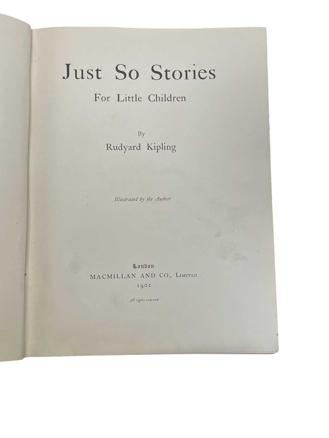 RUDYARD KIPLING; JUST SO STORIES, London, Macmillan and Co, 1902. Red cloth pictorial cover and - Image 2 of 5