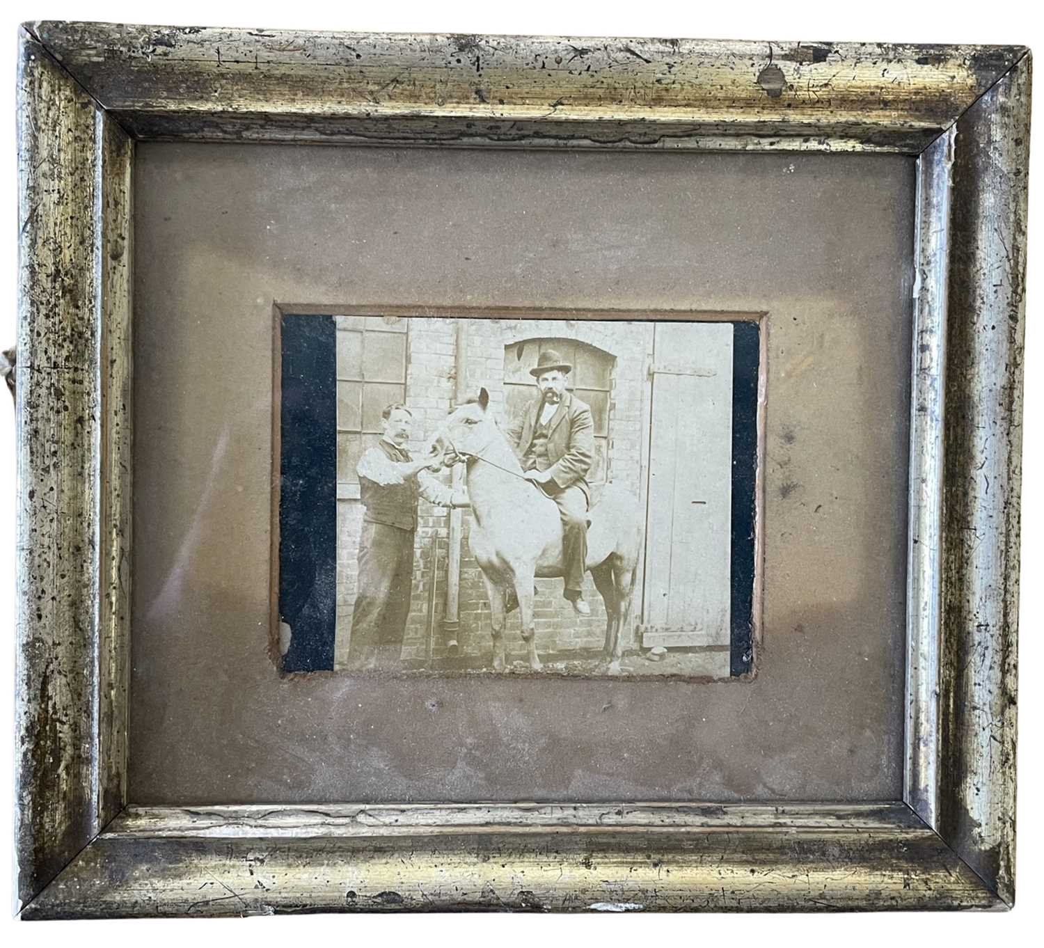 Albumen photograph, gentleman on a horse. 19th century, framed and glazed. Framed size approximately - Image 2 of 2