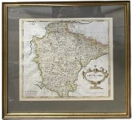 ROBERT MORDEN: DEVONSHIRE, engraved hand coloured map circa 1753, approx 358 x 470mm, framed and