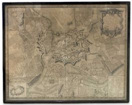 C B GLOT: Uncoloured 18th Century engraved map of Geneva (1777): 'Plan de la Ville de Geneve Corrige