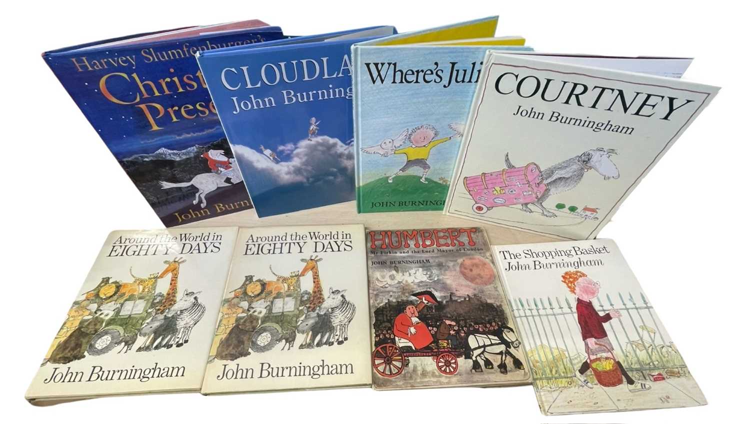 JOHN BURNINGHAM: 8 First editions: CLOUDLAND, London, Jonathan Cape, 1996; AROUND THE WORLD IN