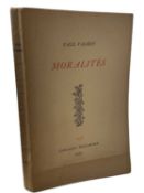 PAUL VALERY: MORALITES (MORALITIES), NRF, Librairie Gallimard, 1932.