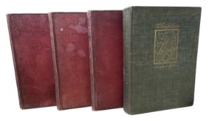 ARCHIBALD THORBURN: 3 titles: BRITISH BIRDS, Volumes I, III, IV, 1917, folio size in red cloth