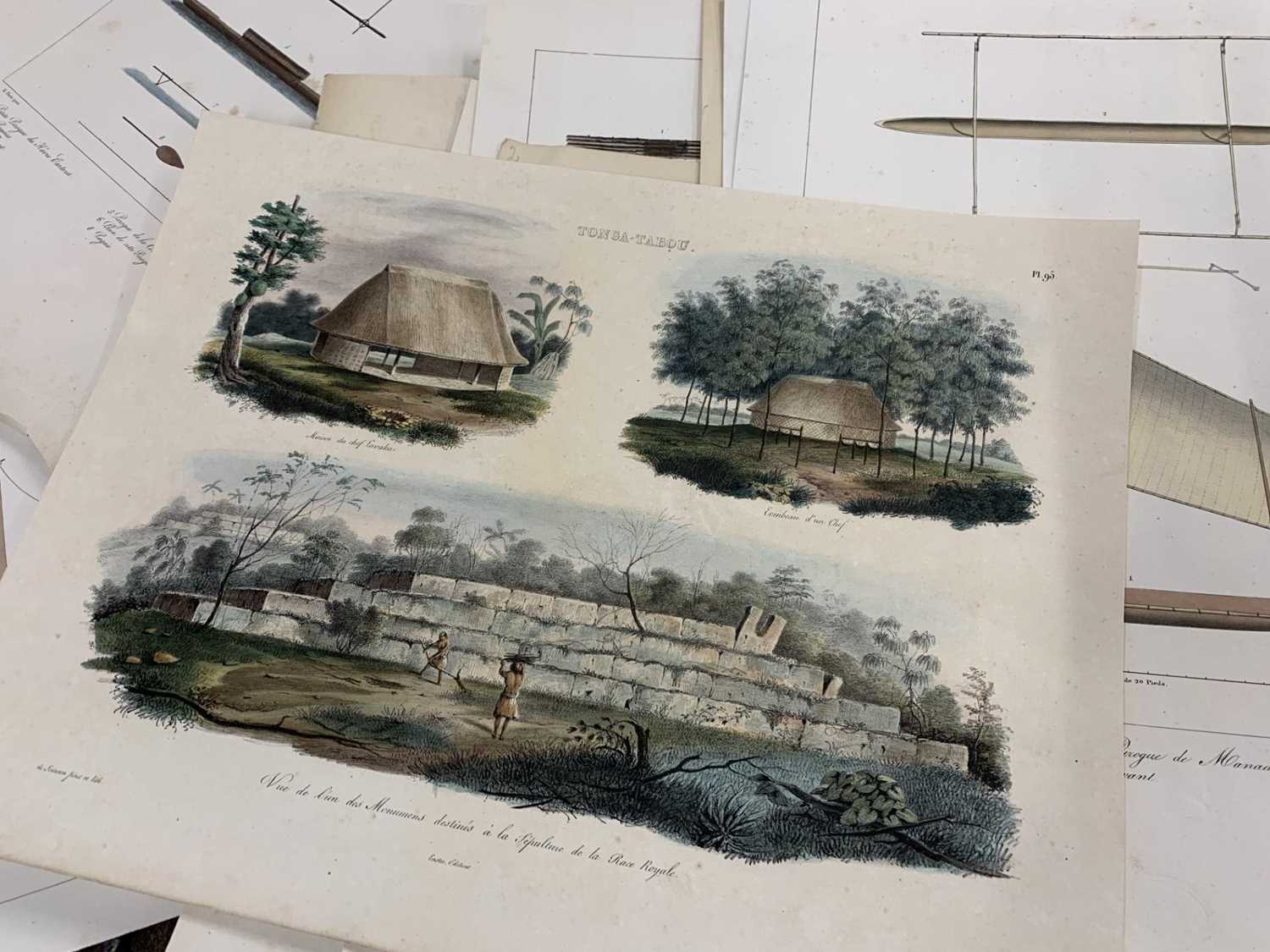 Approx 33 19th century copper plate engravings in colour, printed by Lemercier, Langlume, A. Belin - Image 3 of 8