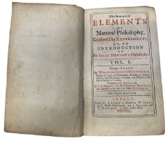 SIR ISAAC NEWTON AND J T DESAGULIERS (Transl): MATHEMATICAL ELEMENTS OF NATURAL PHILOSOPHY,