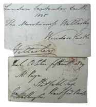 Cut signatures of Arthur Wellesley, Duke of Wellington and his siter Marianne Wellesley, Marchioness