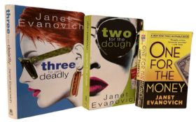 JANET EVANOVICH INSCRIBED: 3 titles: ONE FOR THE MONEY, New York, Harper Paperbacks, 1995. First