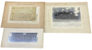 Three British military large format photographs, including 'B' Company, No 3 Officers Cadet