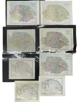 Eight various coloured maps of Norfolk, to include: Kelly's map of Norfolk, c1900; Weller's map of