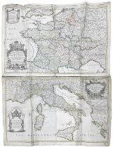 WILLIAM BERRY: A pair of 17th century engraved maps, to include: THE KINGDOM OF FRANCE DISTINGUISHED