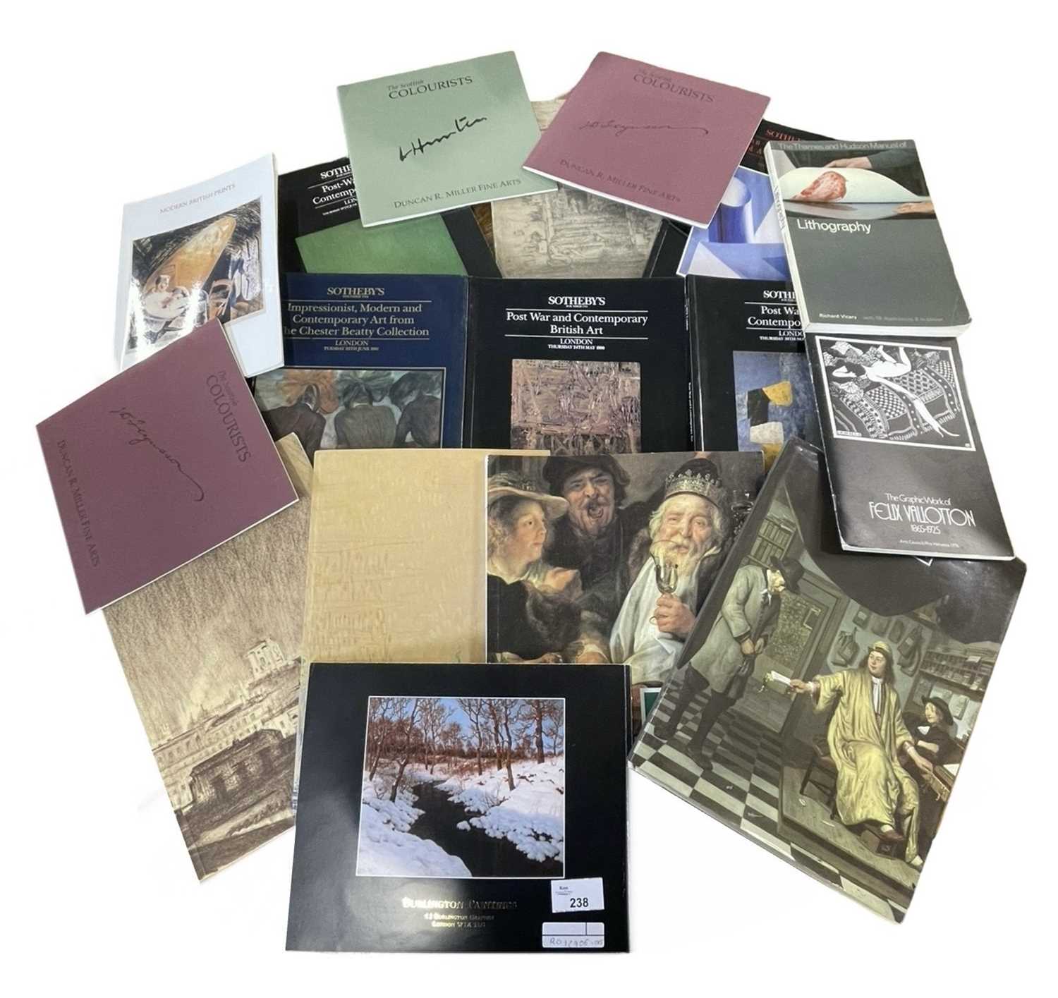 One box: Art interest, including Sotheby's catalogues, Richard Green, Burlington Paintings, Felix