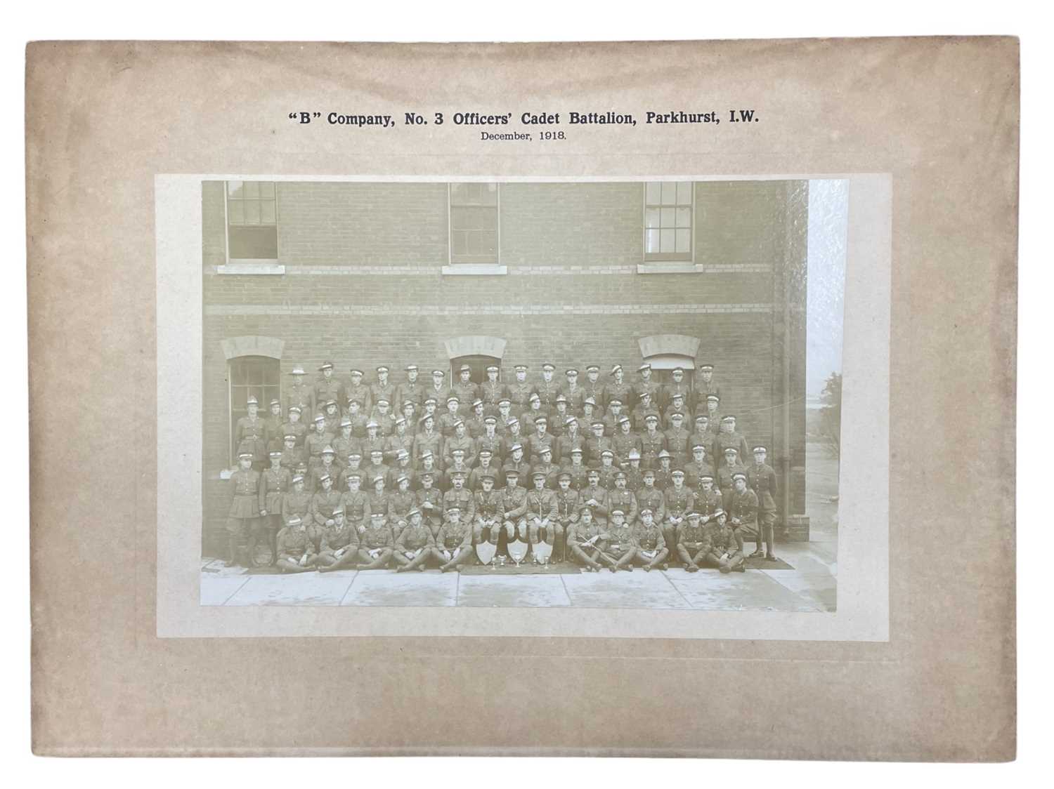 Three British military large format photographs, including 'B' Company, No 3 Officers Cadet - Image 3 of 4
