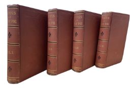 THE WORKS OF EDGAR ALLAN POE, 4 volumes, New York, W J Widdleton, 1876. Burnt orange cloth embopssed