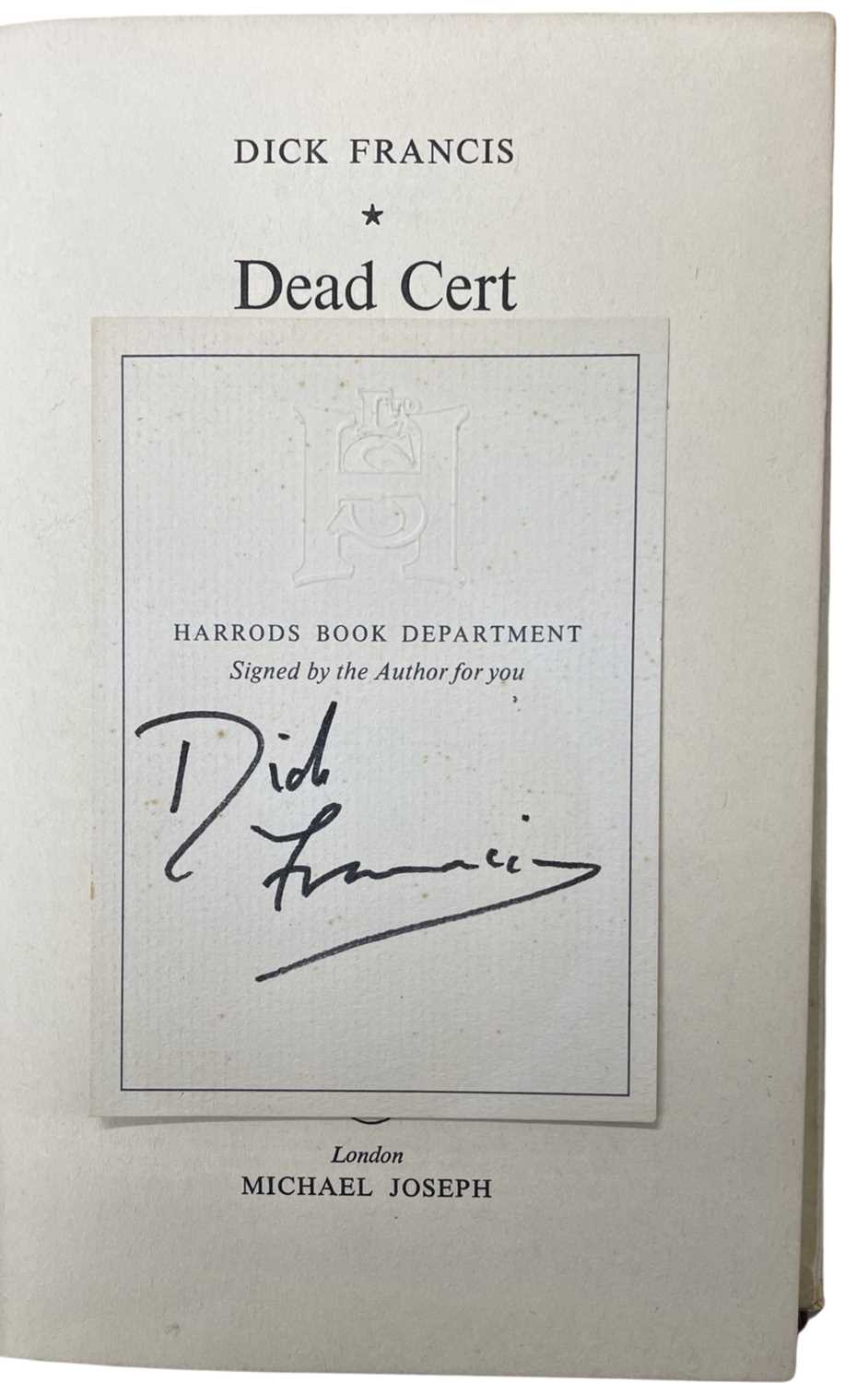 Francis (Dick), Dead Cert, First Edition 1962 Signed by the Author - Image 3 of 4