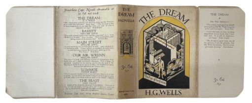 H G WELLS Dustjacket, Jonathan Cape, clipped and prices 3s 6d to spine and flap. Artwork by Edward