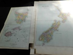 Pkt: Nine Stanford large folio maps, 1887, Australia, New Zealand and Pacific