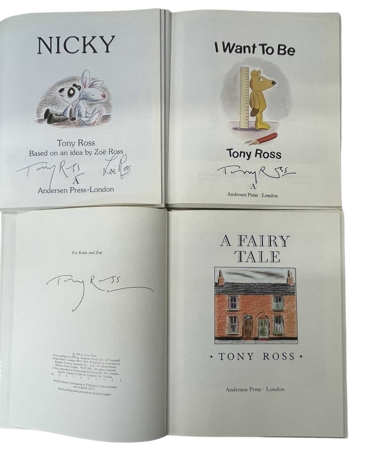 TONY ROSS: 7 first edition titles: A FAIRY TALE, (x2, One Inscribed by author to title page); NICKY, - Image 2 of 2