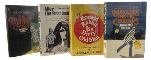 LAWRENCE BLOCK: 4 first edition titles, all with pres insc to title page: THE BURGLAR IN THE CLOSET;