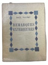 PAUL VALERY: REMARQUES EXTERIEURES (EXTERNAL REMARKS), Paris, Cahiers Libres, c1929. Limited edition