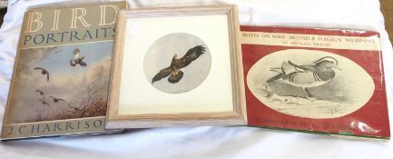 John Cyril Harrison (1898-1985), study of a Golden Eagle, watercolour, 13.5x13.5cm (round), with a