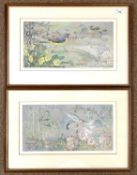 Eric Arnold Roberts Ennion (1900-1981), Grey Wagtails and Red Backed Shrike, a pair of coloured