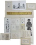 Various ephemera relating to Norfolk Churches, including floor plans [St George, Tombland]; copies