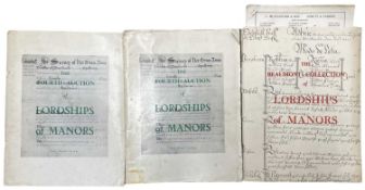 ONE PACKET: Three set of sales particulars for LORDSHIPS OF MANORS IN THE COUNTIES OF ESSEX,