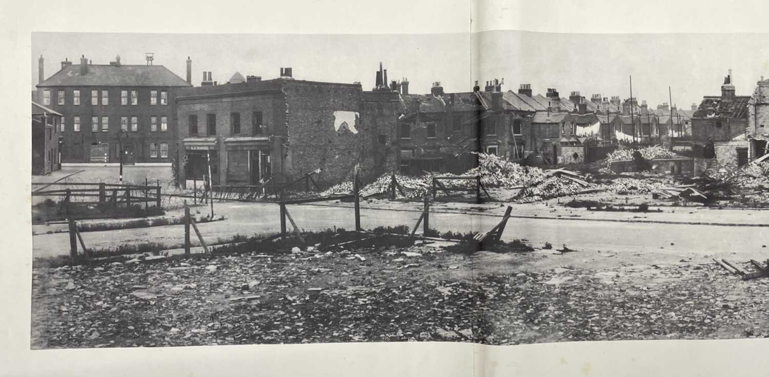 An incredibly long panoramic reproduction post-blitz photograph, possibly of London, printed by