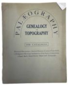PALAEOGRAPHY: GENEALOGY AND TOPOGRAPHY, 1930 CATALOGUE. Selections from the collection of H R