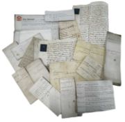 ONE PACKET: Various 18th/19th century vellum documents pertaining to property, mortgages, indentures