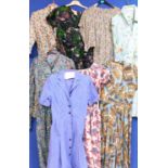 Quantity of mid 20th Century cotton ladies day dresses (8) all would benefit from a clean and
