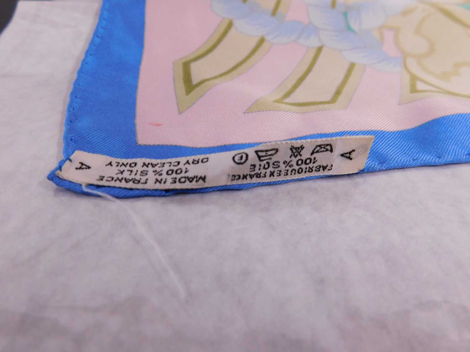 An Hermes silk scarf, 88cm x 88cm small label to one corner a few small marks and spots but - Image 3 of 8