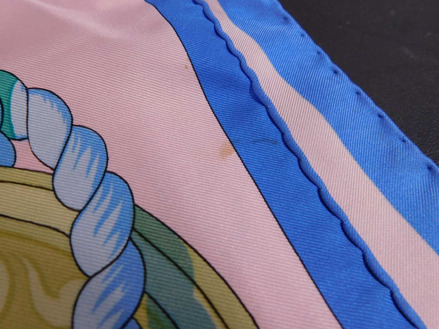 An Hermes silk scarf, 88cm x 88cm small label to one corner a few small marks and spots but - Image 5 of 8