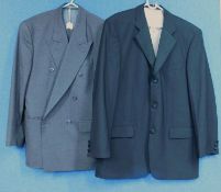 A gentleman's black wool mix blazer by Balmain, Paris, size 40 long; together with a grey two