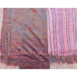 Two cotton patterned shawls, (2)